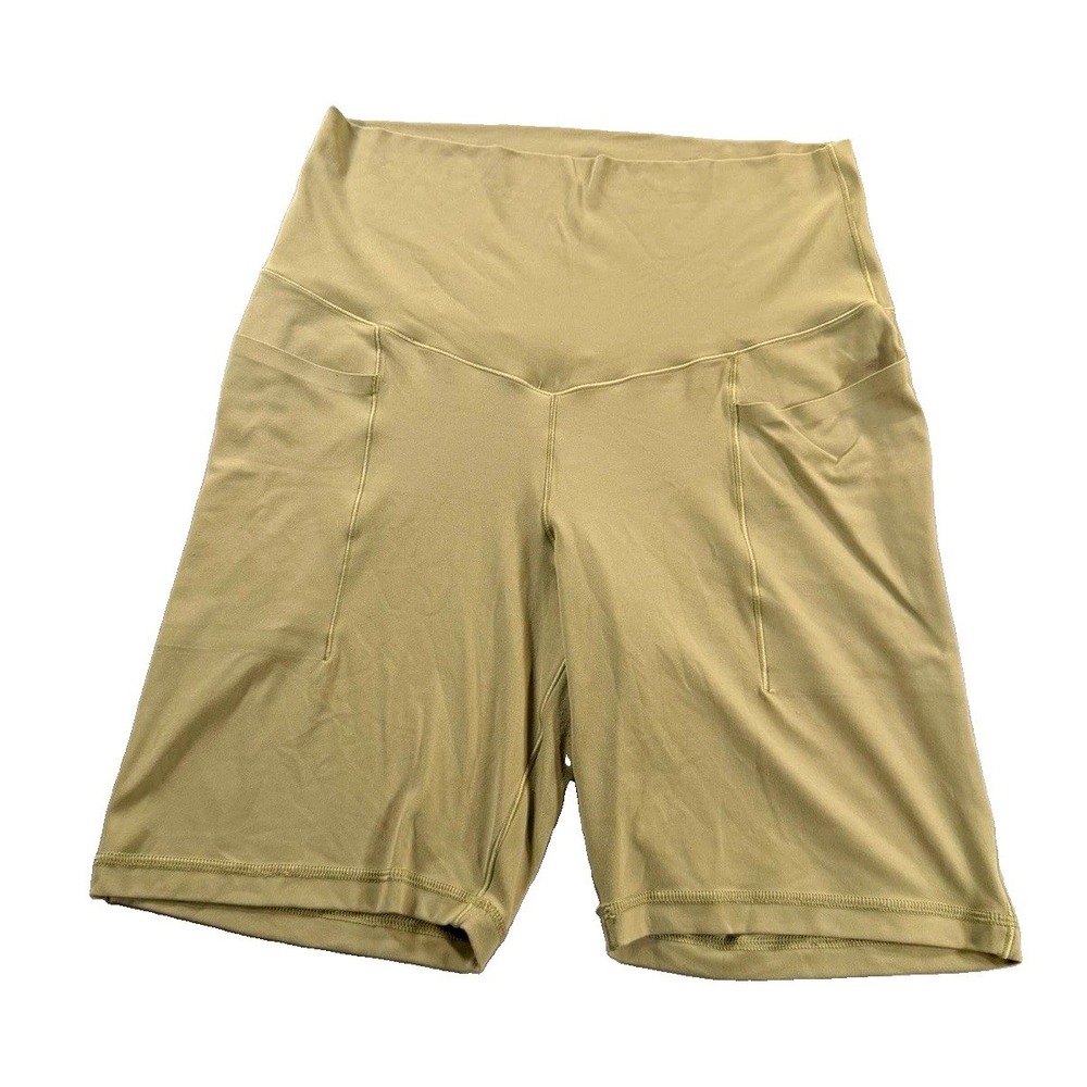 OFFLINE by Aerie Real Me Crossover Bike Shorts Womens Large Tan 7 Pockets